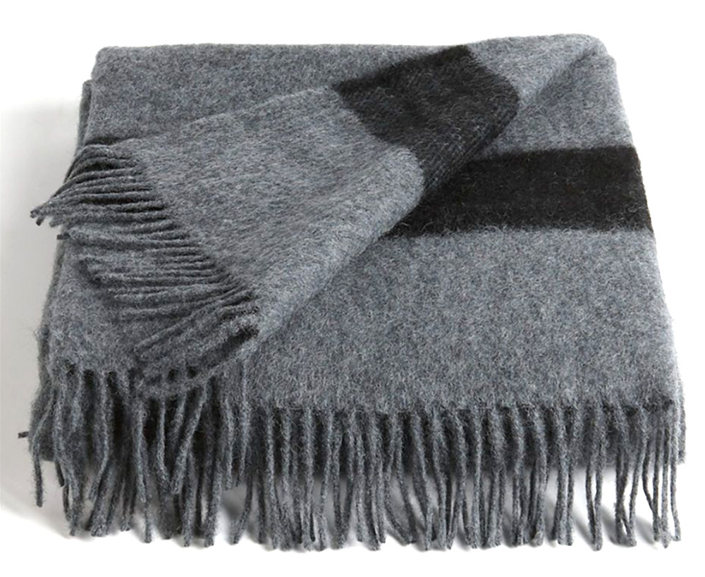 Hudson's Bay Company Caribou Wool Throw Charcoal - 100% wool