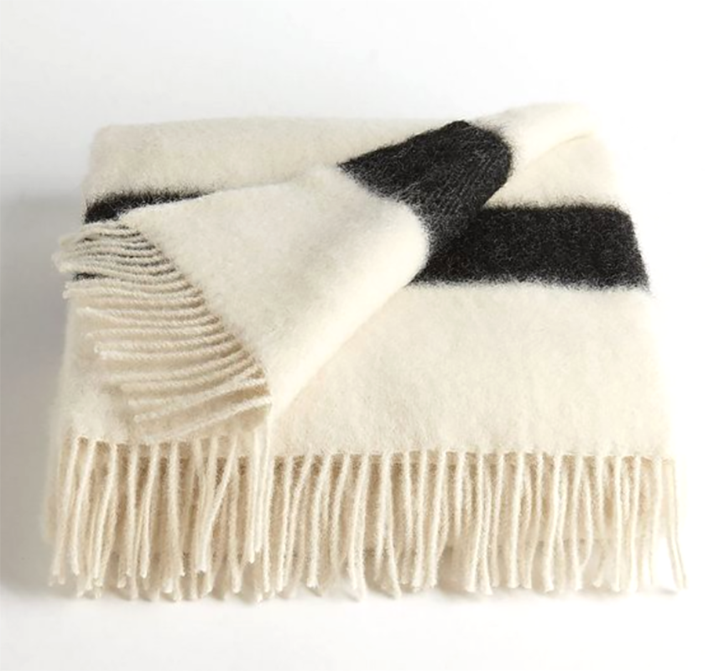 Hudson's Bay Company Caribou Wool Throw Oxford White - 100% wool