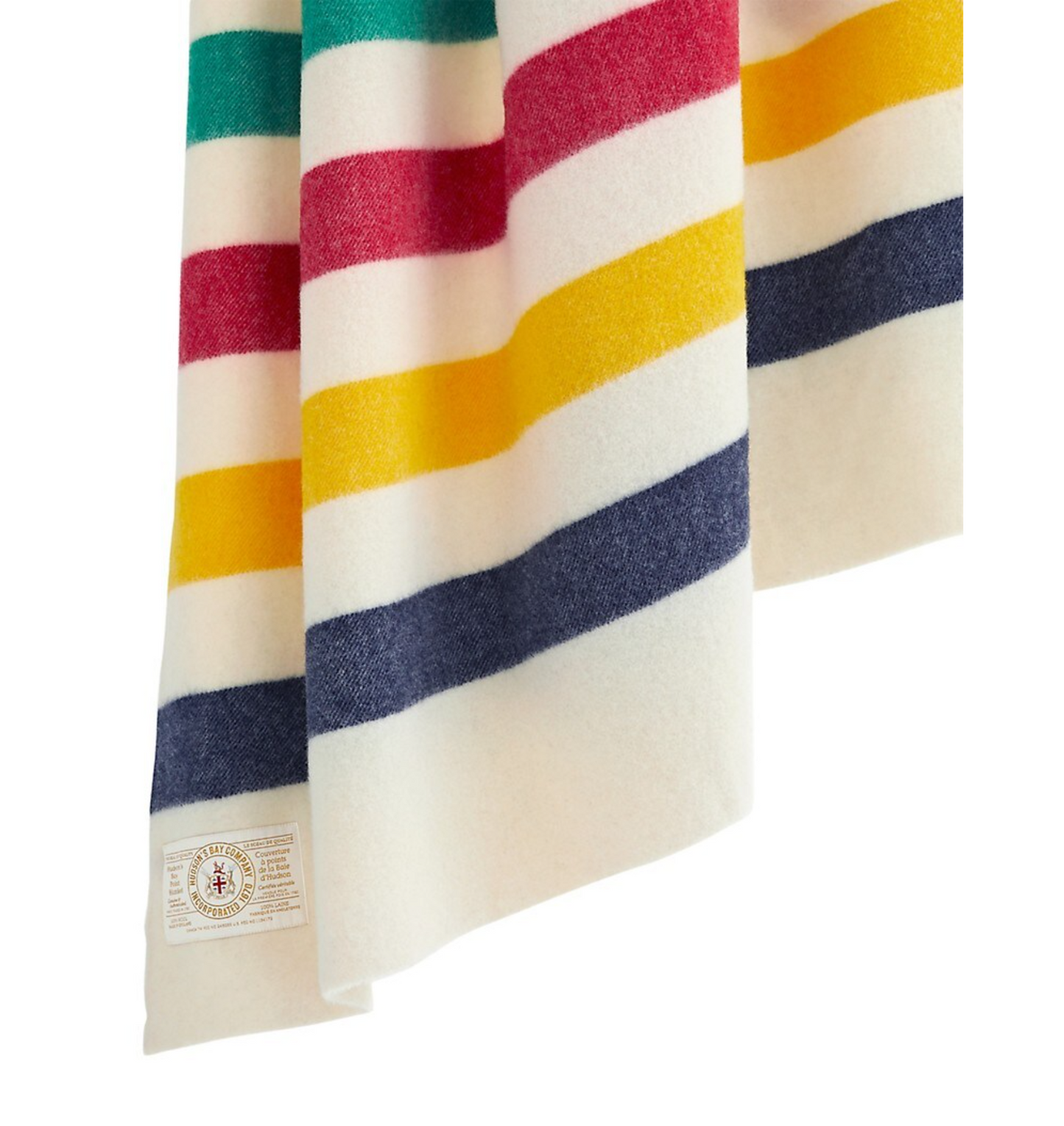 Hudson's Bay Company Wool Blanket Natural Stripes  -  100% Wool