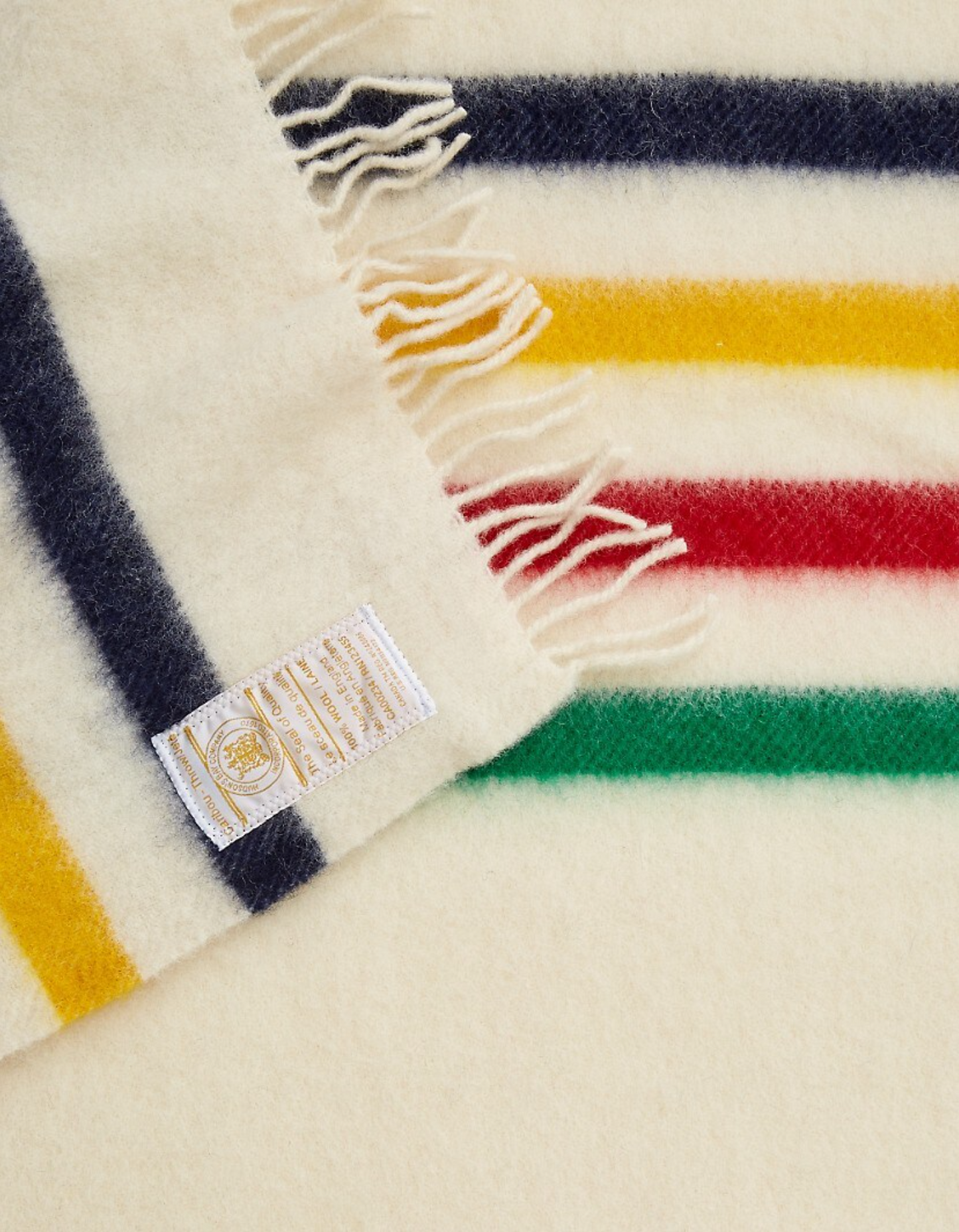Hudson's Bay Company Caribou Wool Throw Natural Stripes - 100% wool